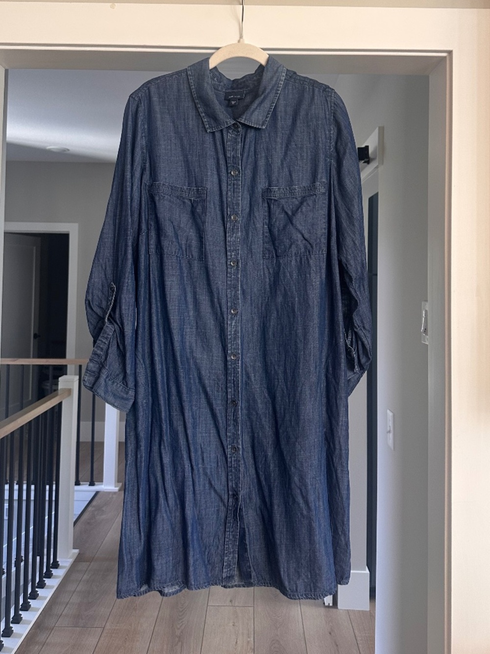 J. Jill Shirt Dress Blue Denim Stretch